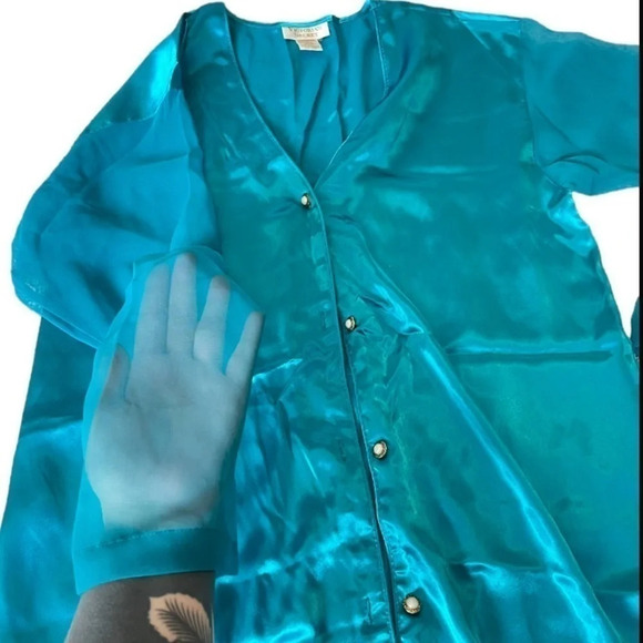 Victoria’s Secret Slip Womens Medium Vintage Gold Label Mesh Victorian Classy - Picture 9 of 13